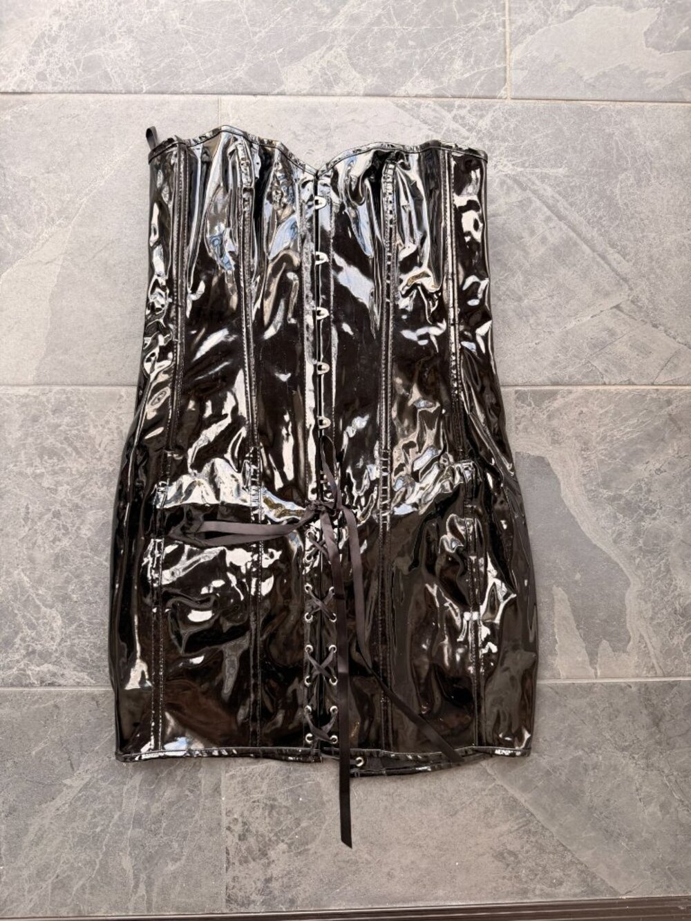 leather mini dress lace up large womens halloween costume